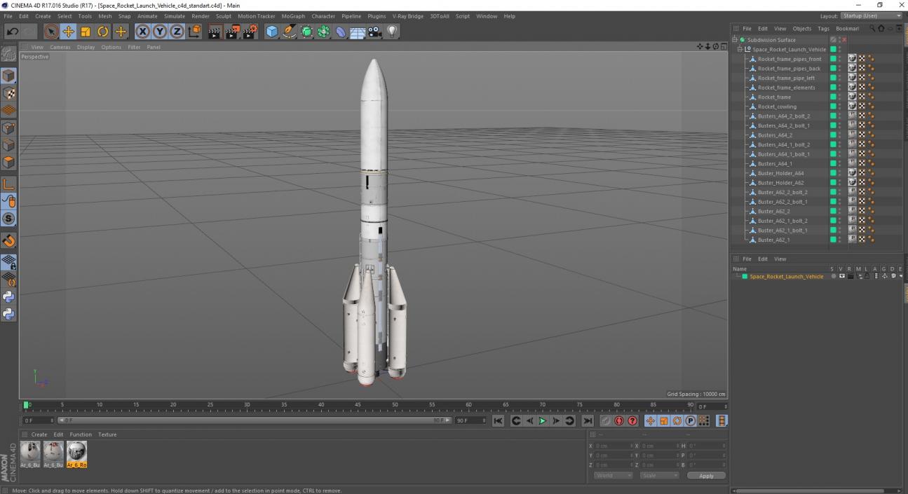 Space Rocket Launch Vehicle 3D