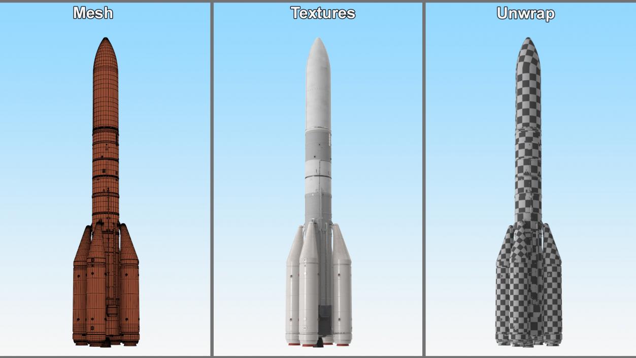 Space Rocket Launch Vehicle 3D