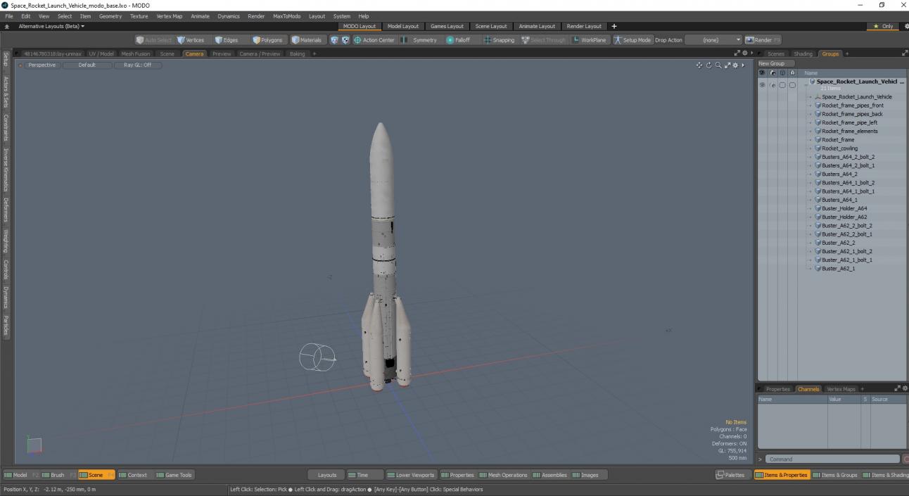 Space Rocket Launch Vehicle 3D