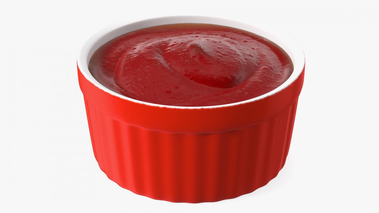 Tomato Ketchup In Red Gravy Boat 3D