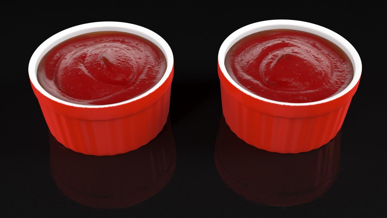 Tomato Ketchup In Red Gravy Boat 3D