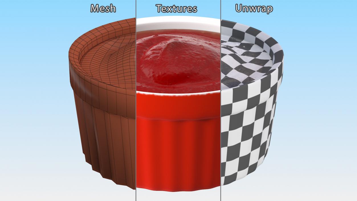 Tomato Ketchup In Red Gravy Boat 3D