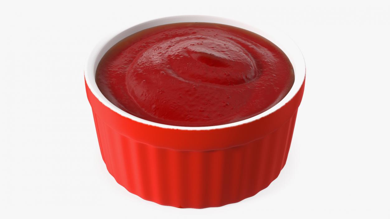 Tomato Ketchup In Red Gravy Boat 3D