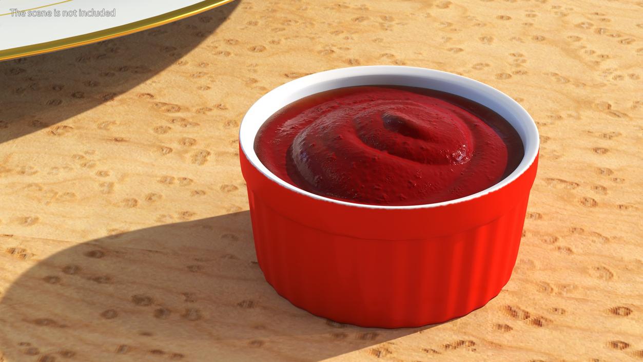 Tomato Ketchup In Red Gravy Boat 3D