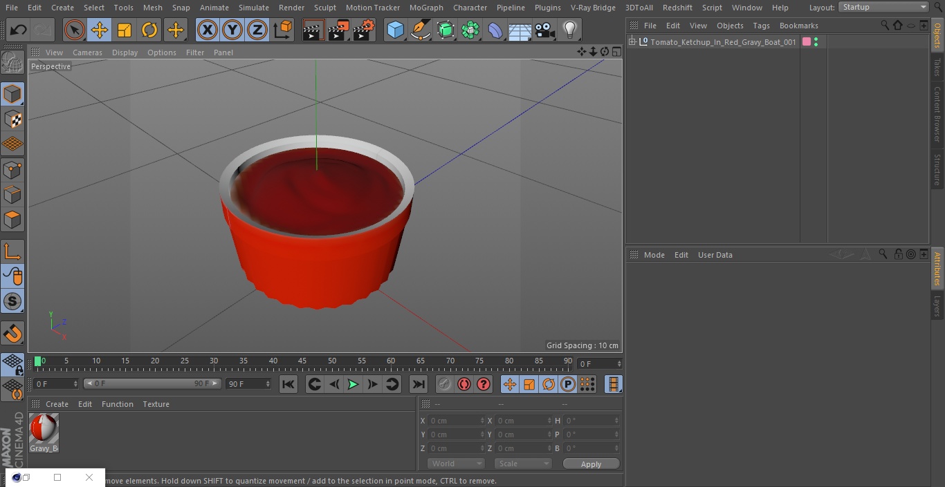 Tomato Ketchup In Red Gravy Boat 3D