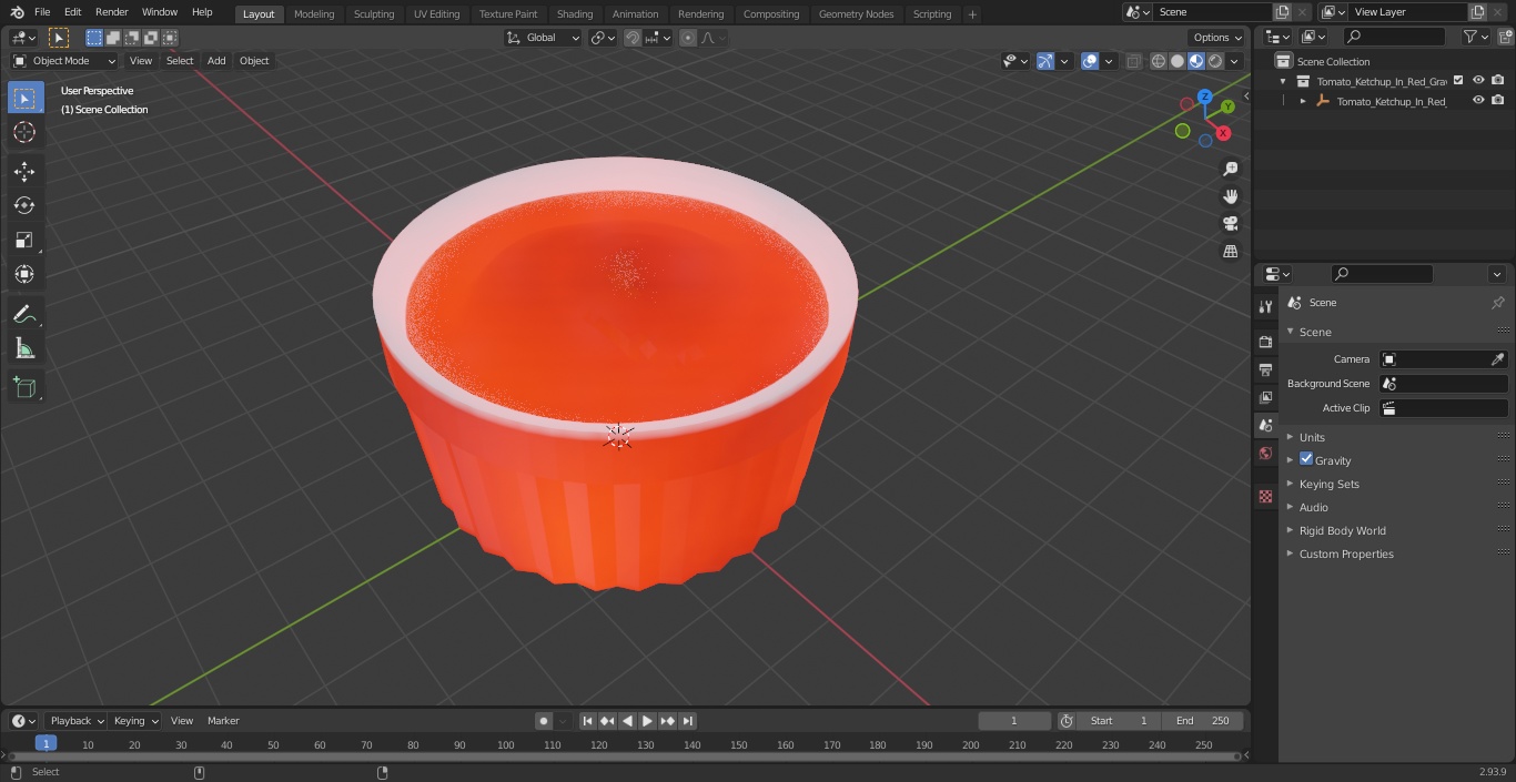 Tomato Ketchup In Red Gravy Boat 3D