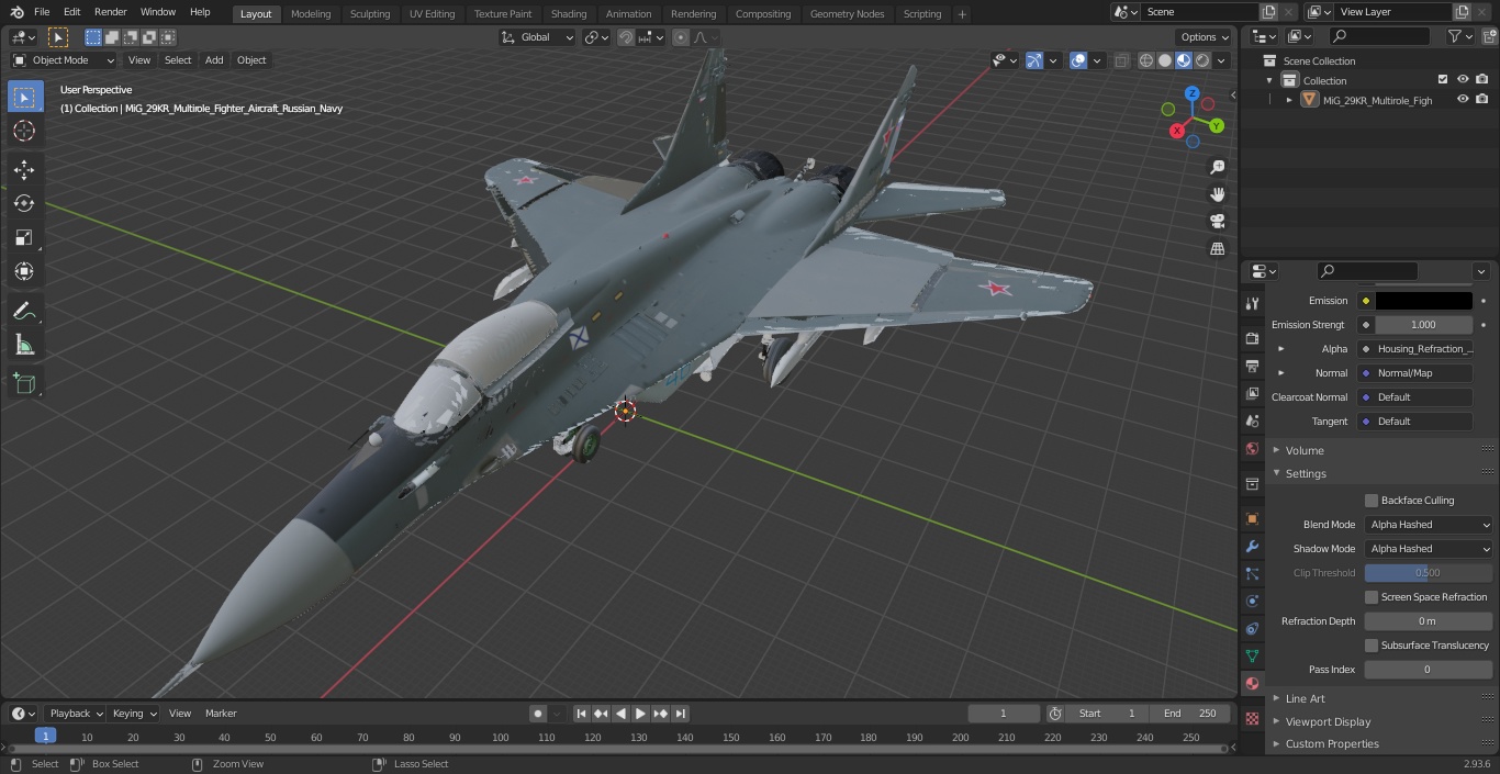 3D MiG 29KR Multirole Fighter Aircraft Russian Navy model