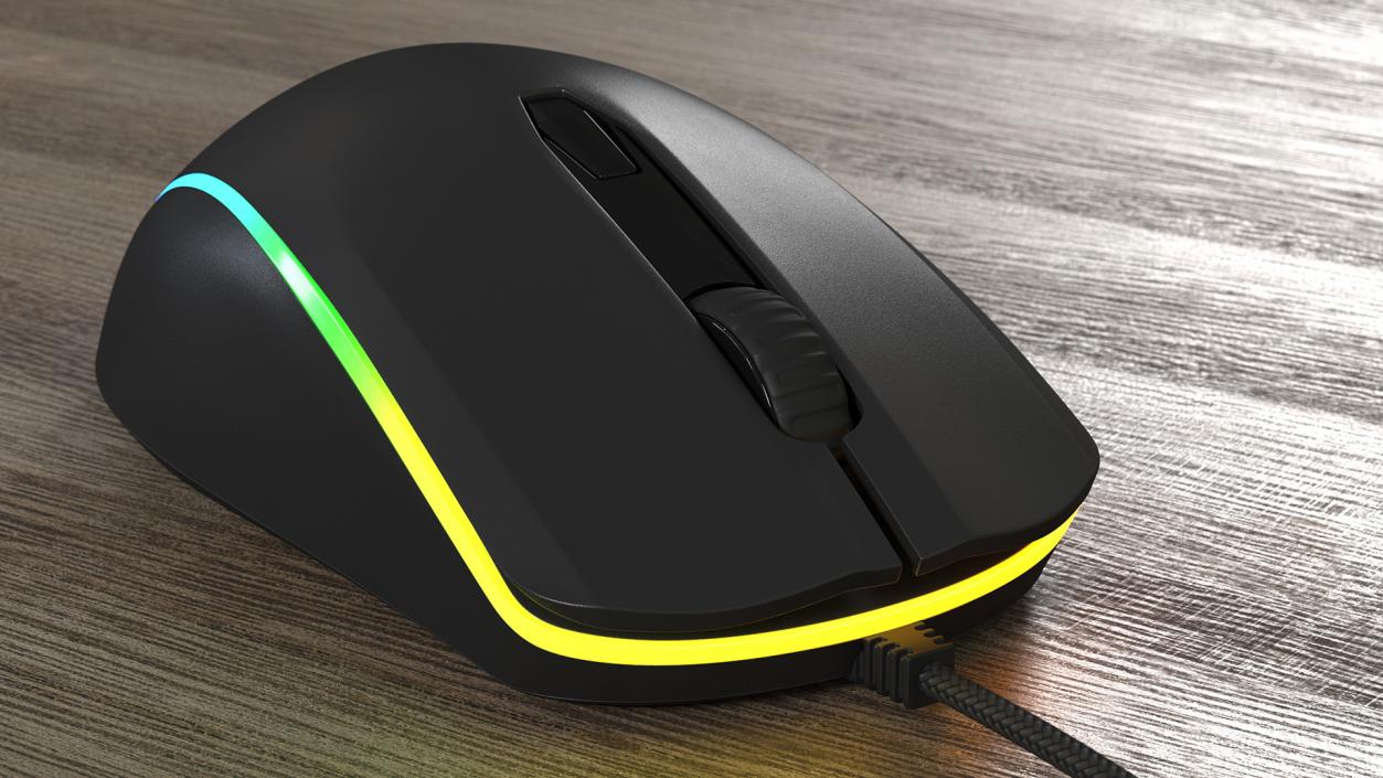 3D HyperX Pulsefire Surge RGB Gaming Mouse switched On