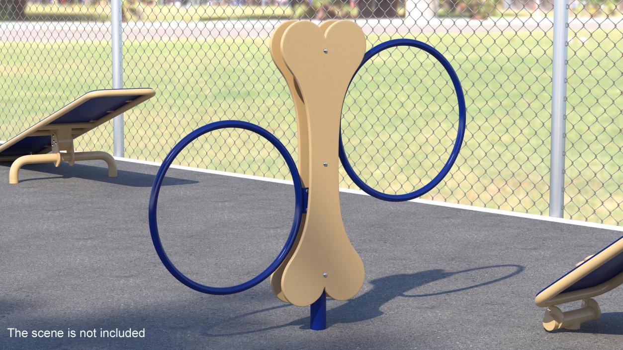 Hoop Jump for Dog Park Blue 3D