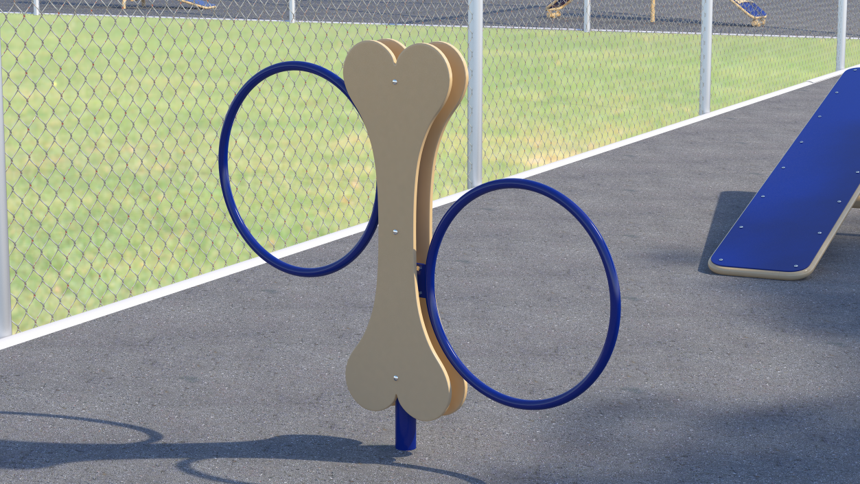 Hoop Jump for Dog Park Blue 3D