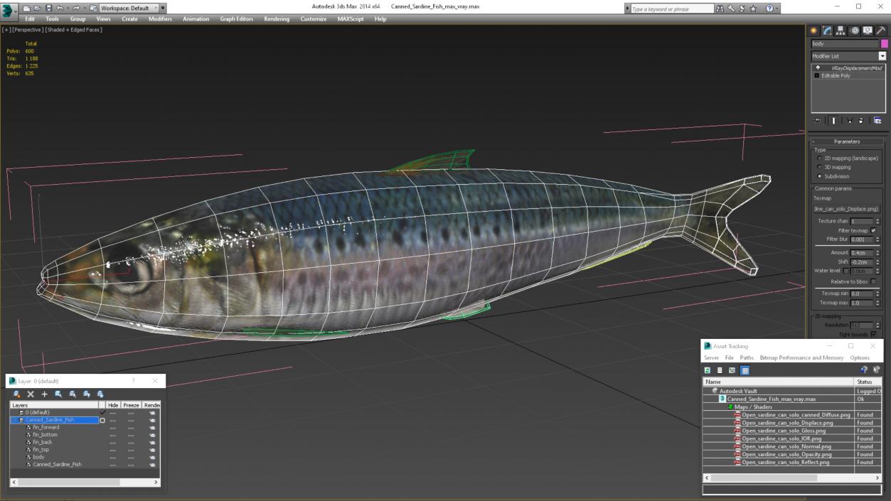 Canned Sardine Fish 3D model