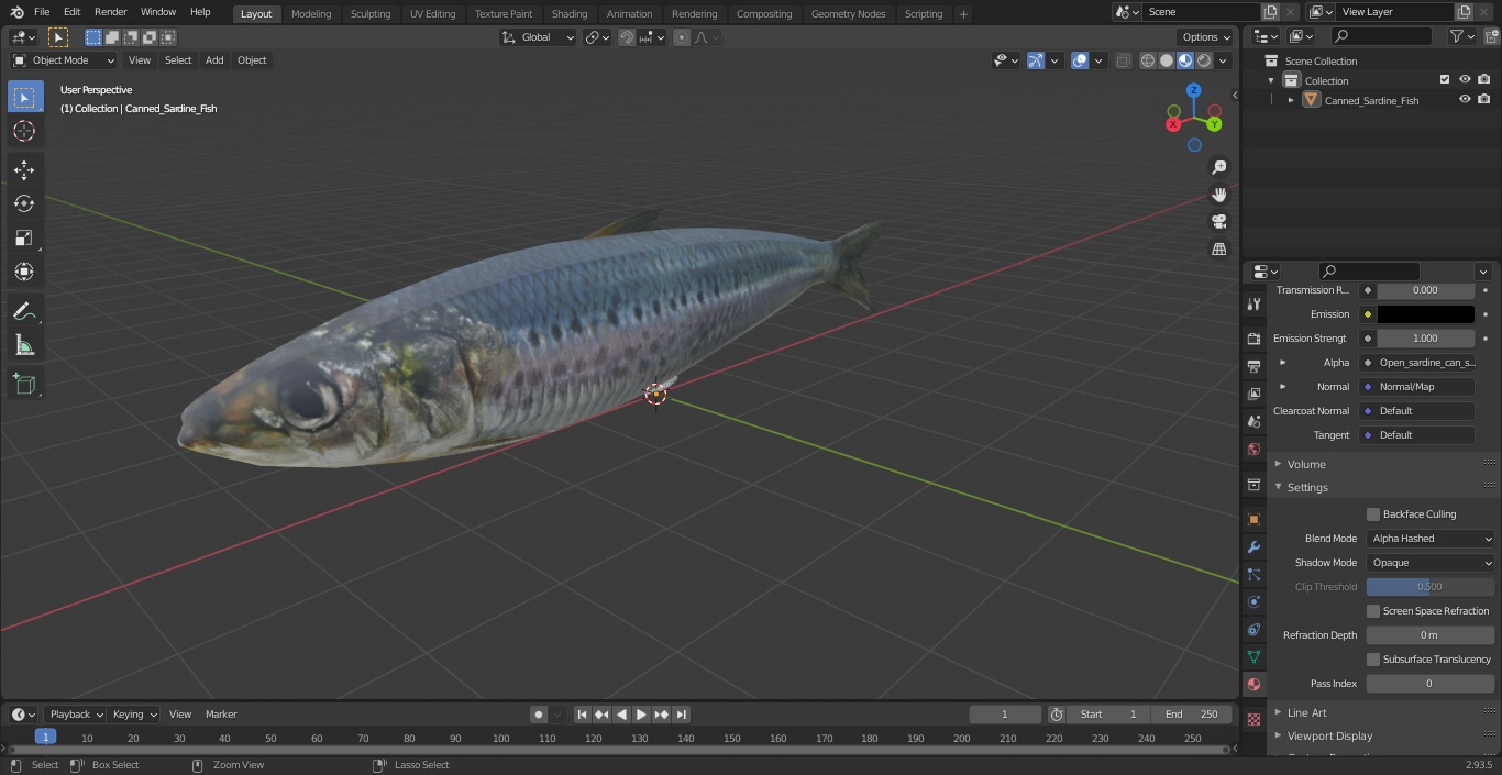 Canned Sardine Fish 3D model