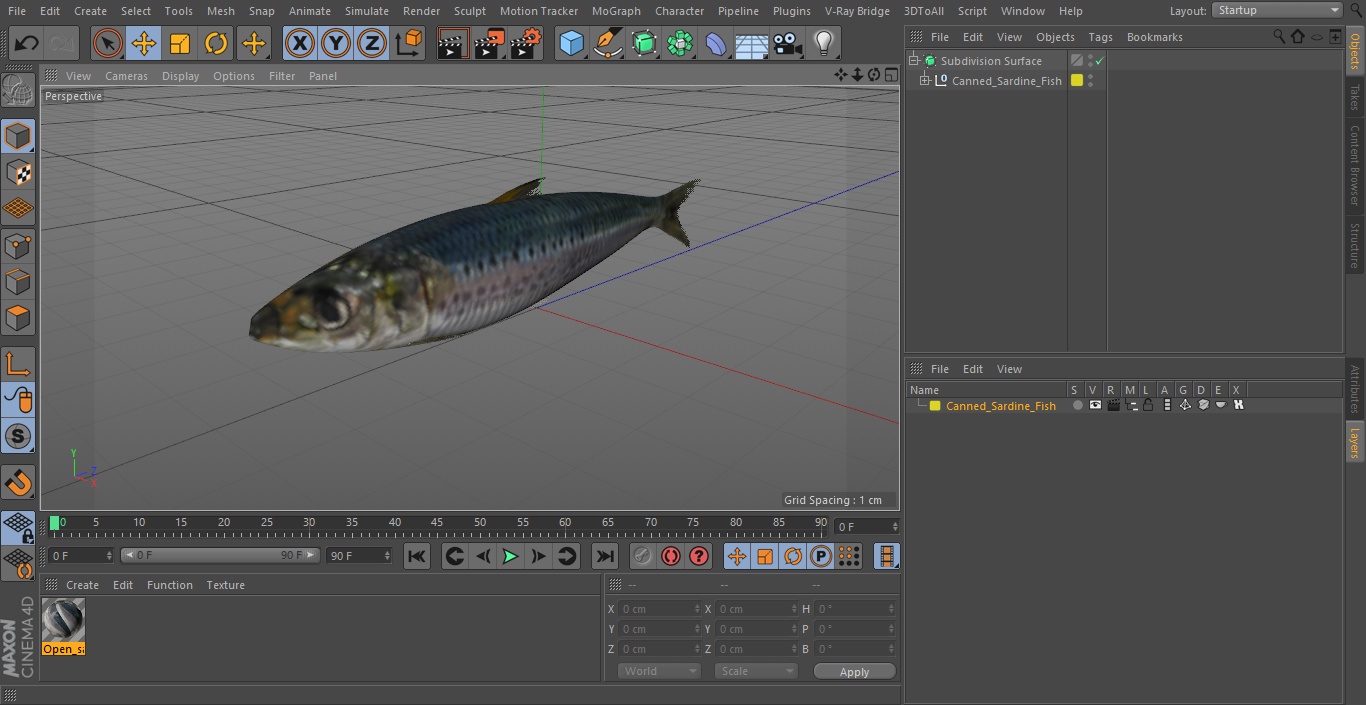 Canned Sardine Fish 3D model