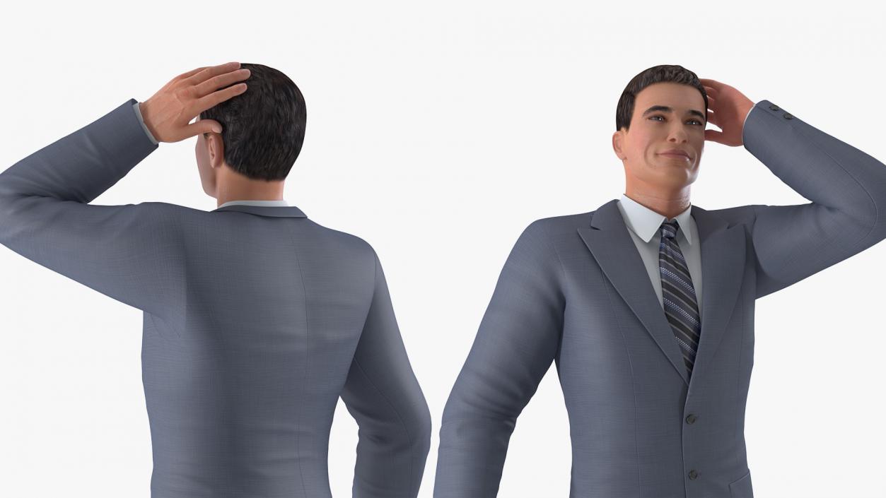 Man in Business Suit Standing Pose 3D model