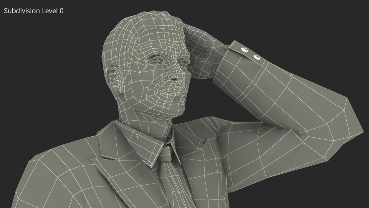 Man in Business Suit Standing Pose 3D model