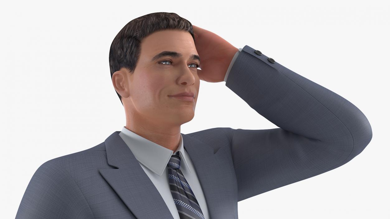 Man in Business Suit Standing Pose 3D model