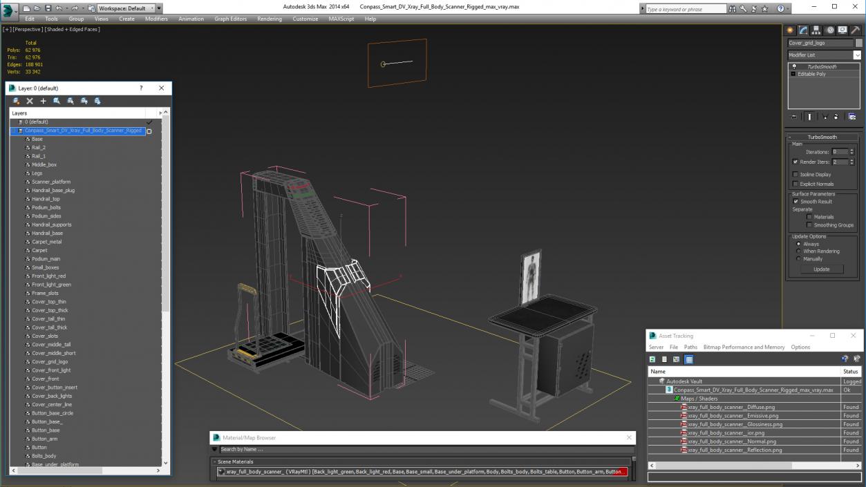 3D Conpass Smart DV Xray Full Body Scanner Rigged