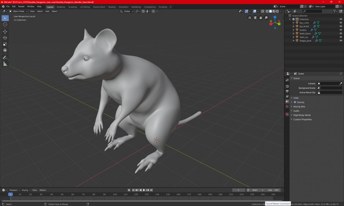 3D model Quokka Kangaroo