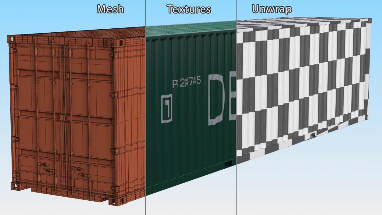 3D model 40ft Double Door Shipping Container