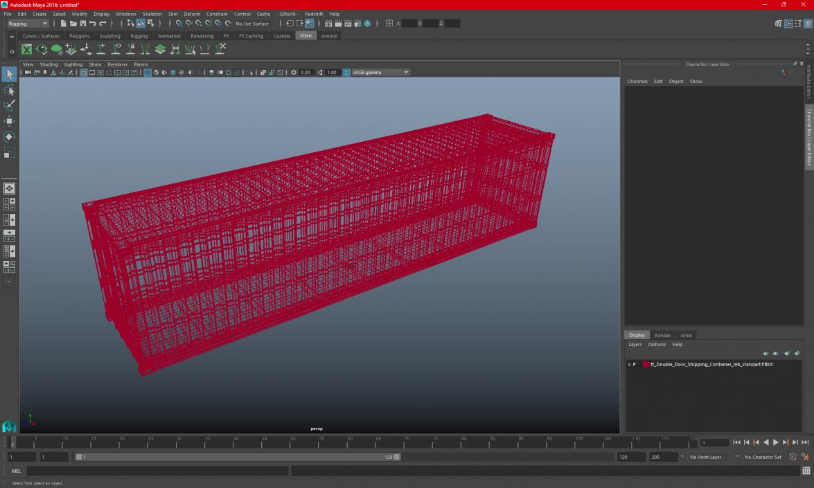 3D model 40ft Double Door Shipping Container