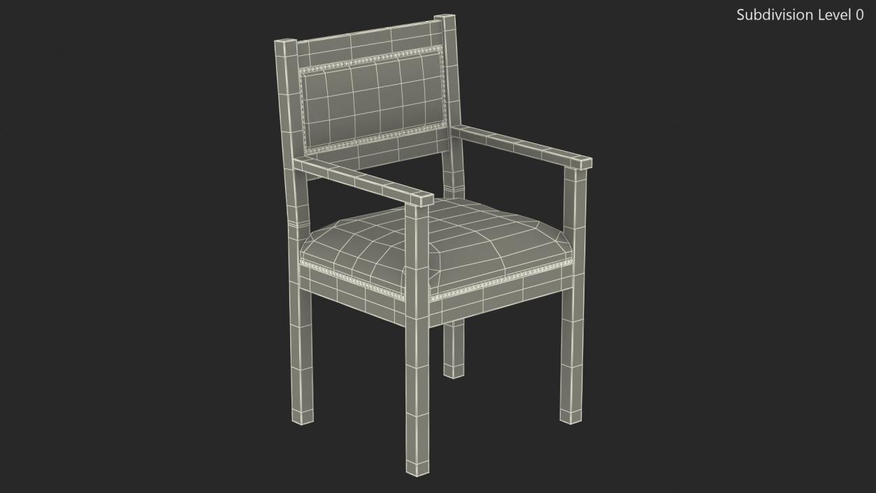 Church Wooden Armchair 3D