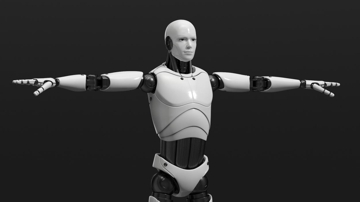 3D Cyborg Male T-pose model