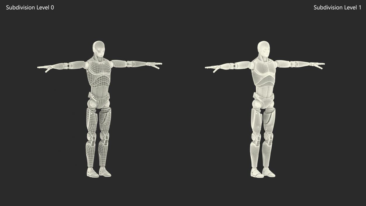 3D Cyborg Male T-pose model