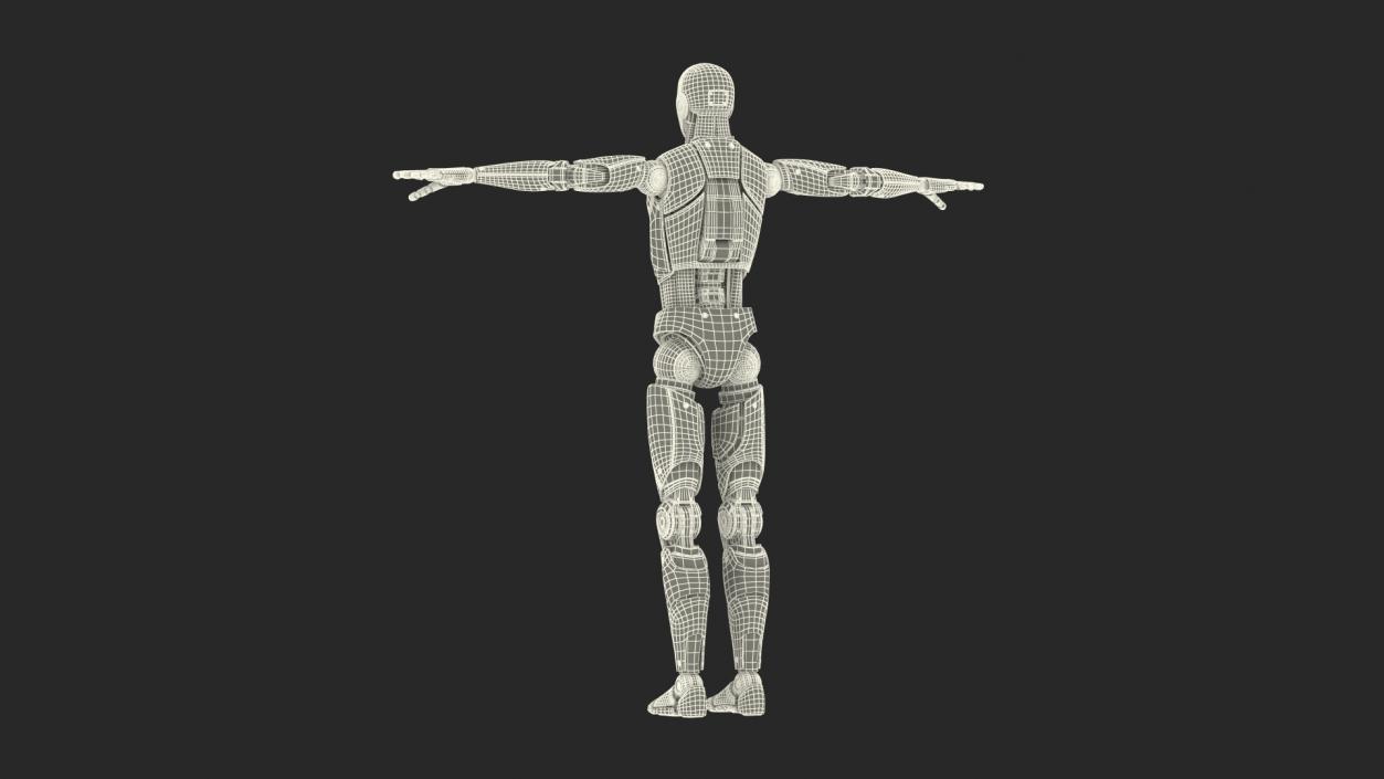 3D Cyborg Male T-pose model