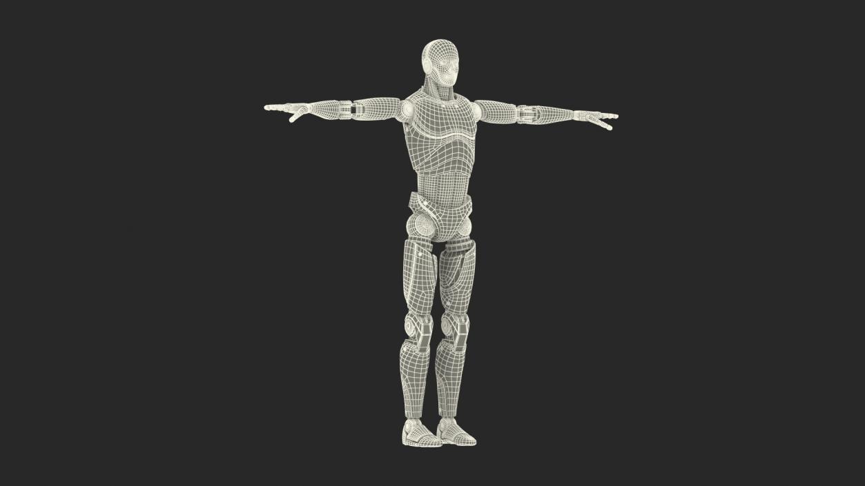 3D Cyborg Male T-pose model