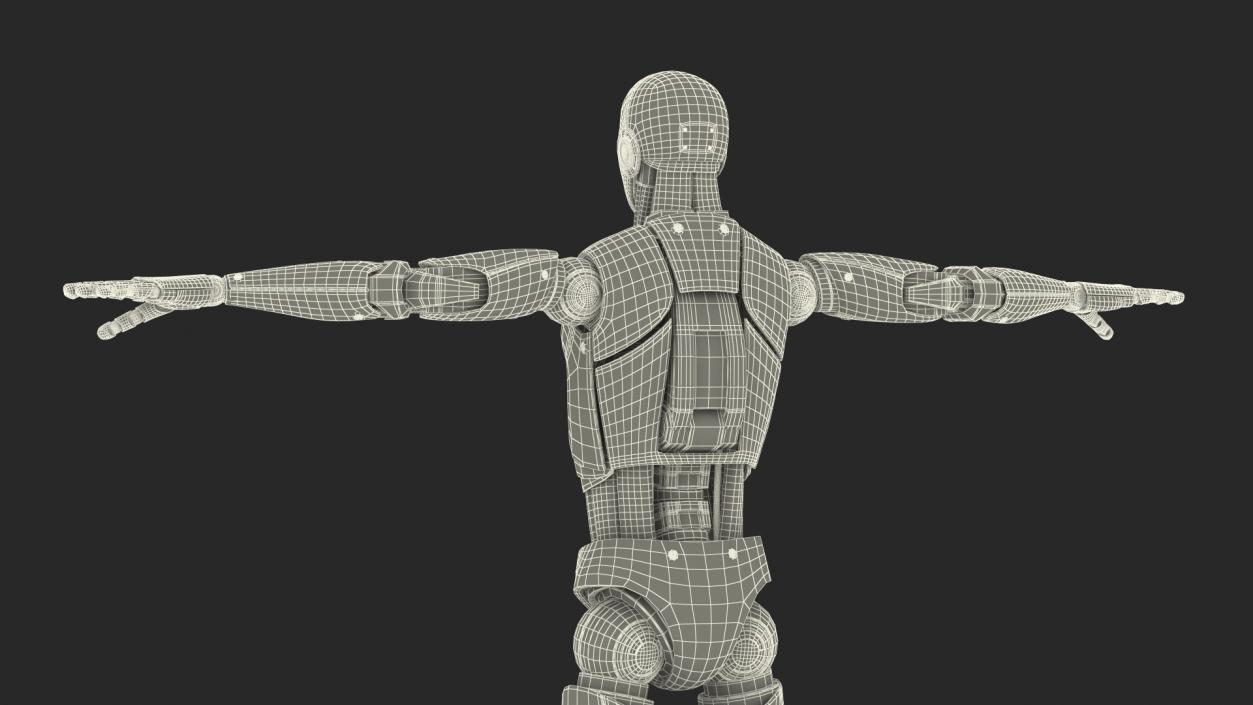 3D Cyborg Male T-pose model