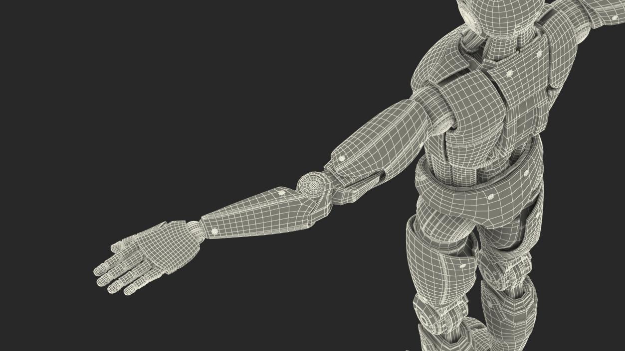 3D Cyborg Male T-pose model