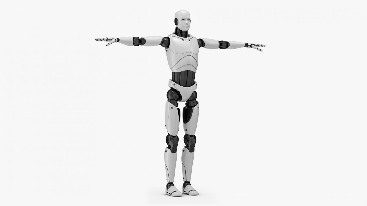 3D Cyborg Male T-pose model