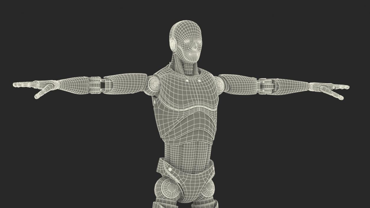 3D Cyborg Male T-pose model