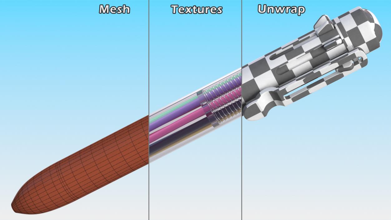 Multicolor Ballpoint Pen 3D model