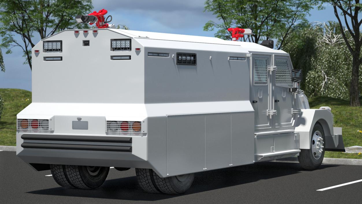 Armored Water Cannon Truck White 3D