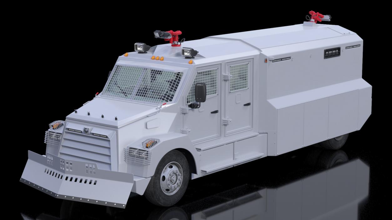 Armored Water Cannon Truck White 3D