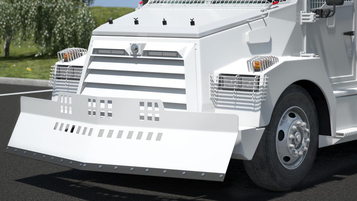 Armored Water Cannon Truck White 3D