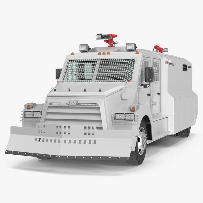 Armored Water Cannon Truck White 3D