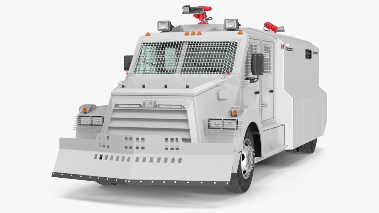 Armored Water Cannon Truck White 3D