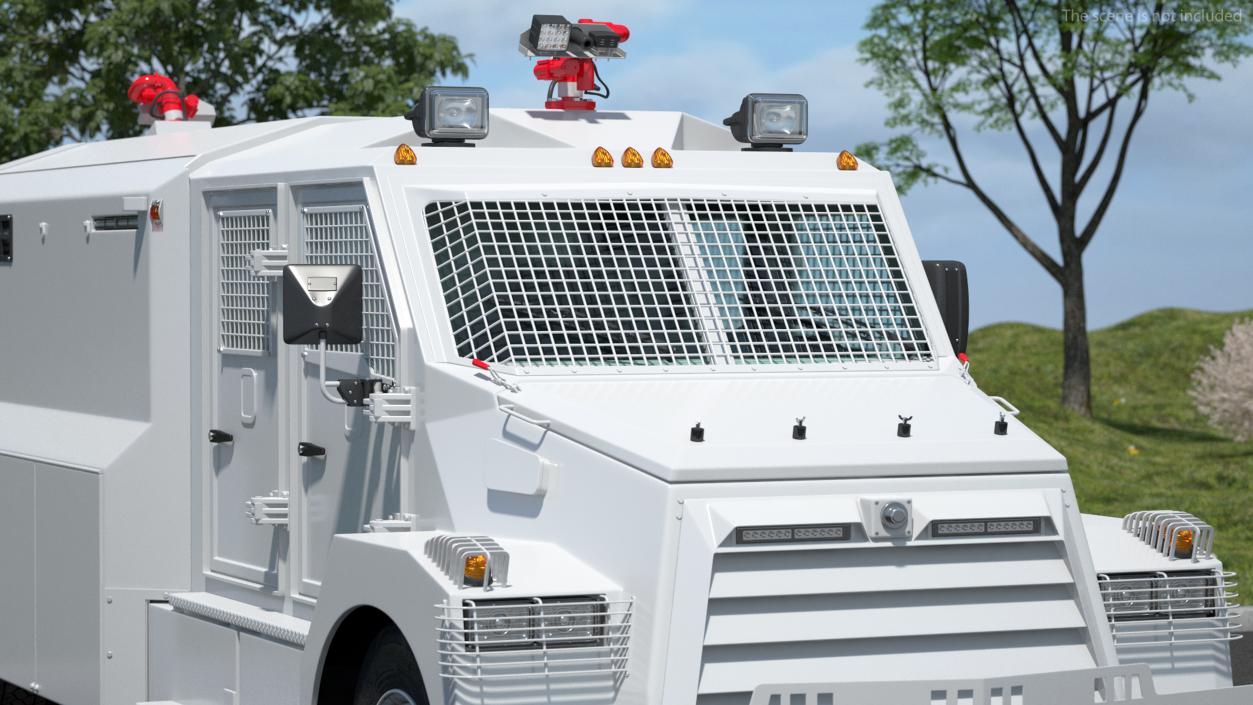 Armored Water Cannon Truck White 3D