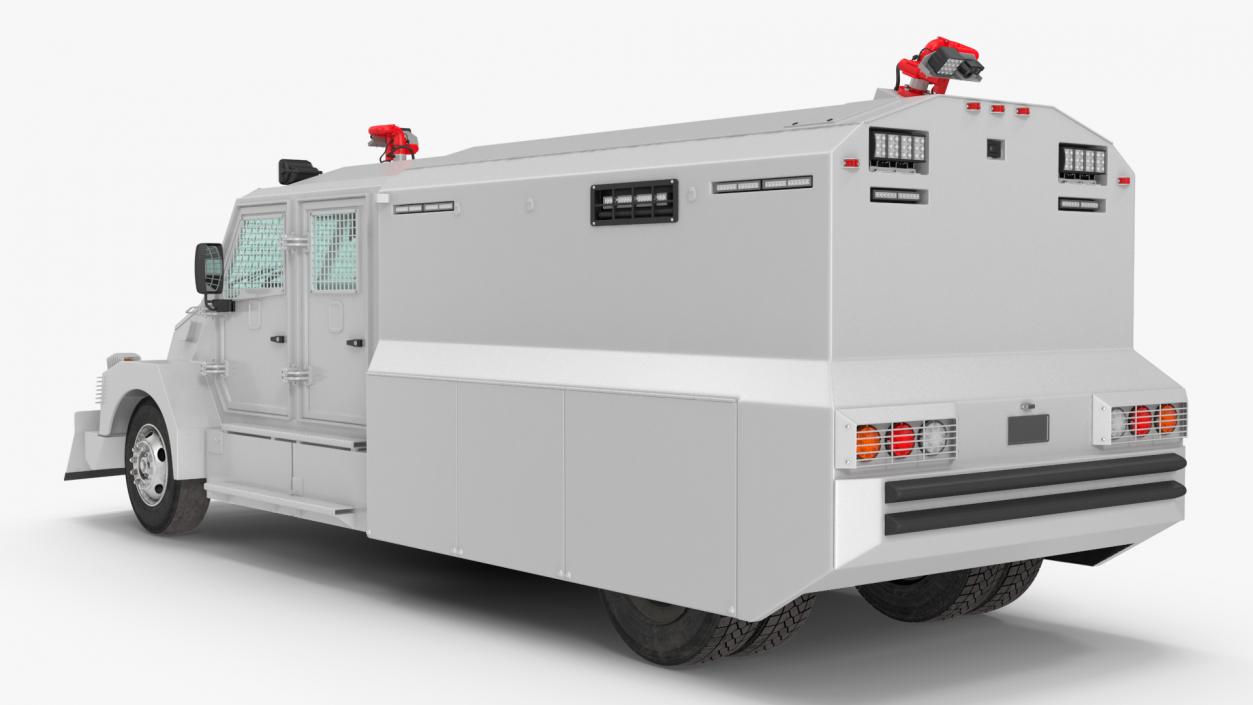 Armored Water Cannon Truck White 3D