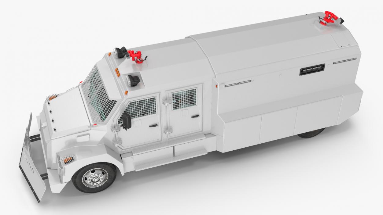 Armored Water Cannon Truck White 3D