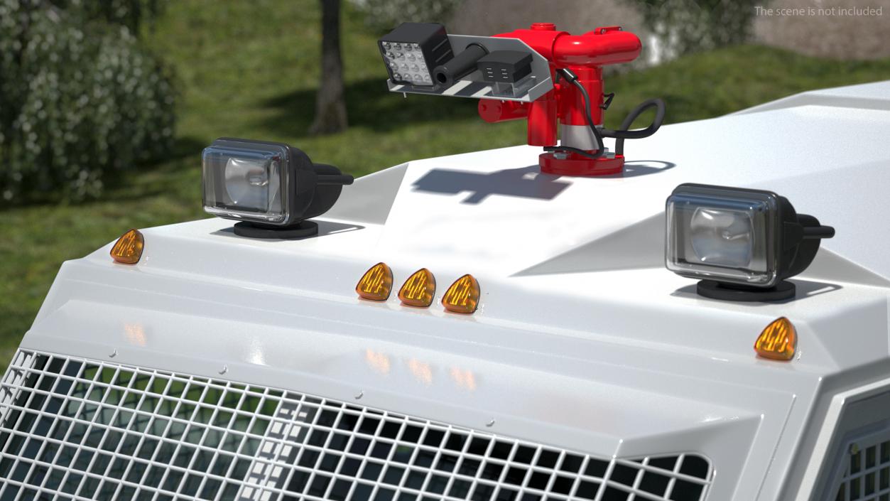 Armored Water Cannon Truck White 3D