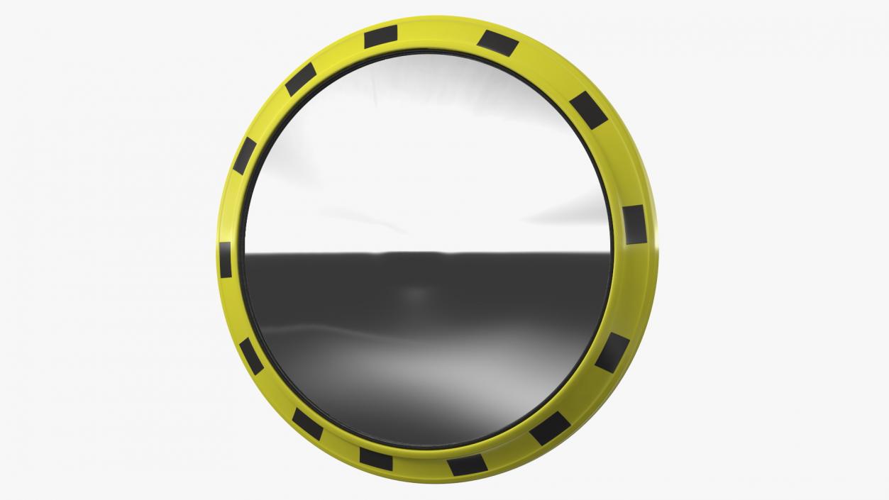 3D Industrial Round Mirror Yellow Frame