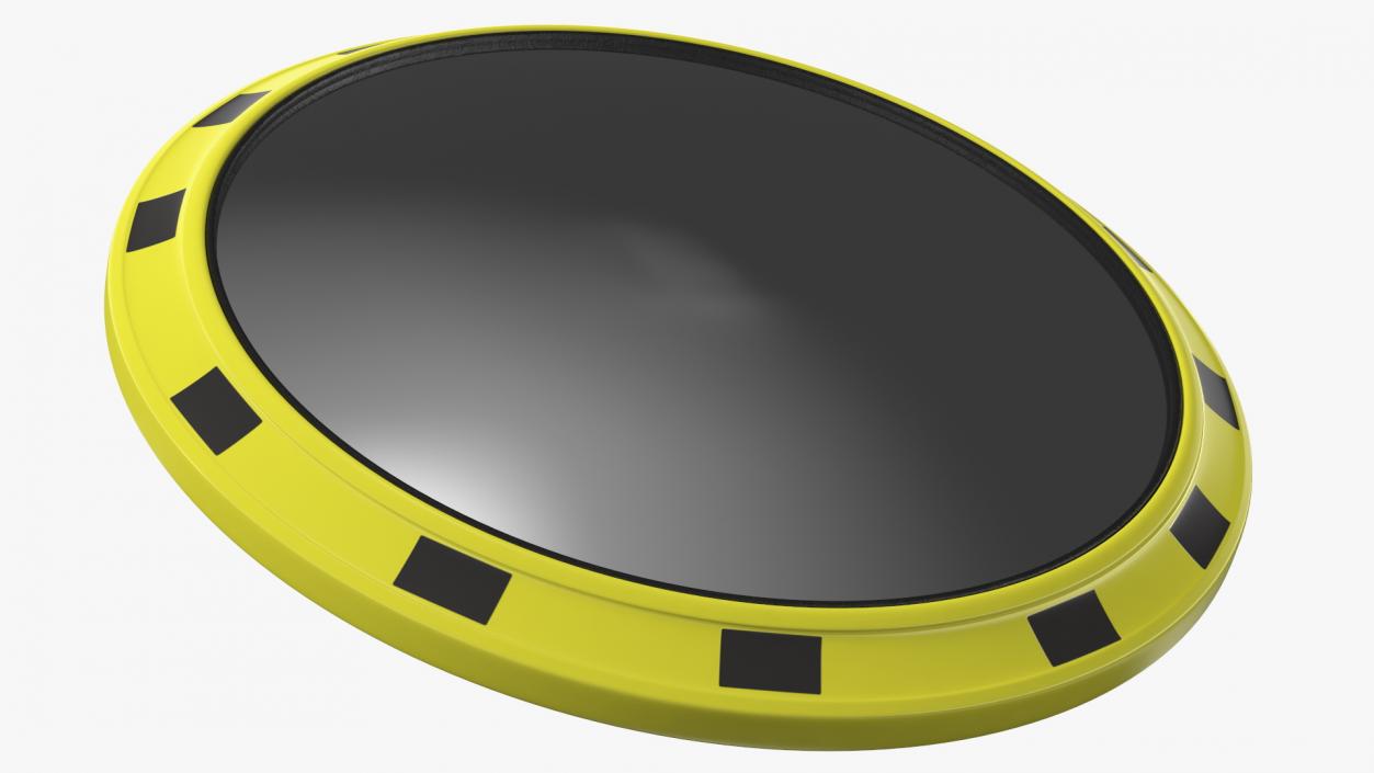 3D Industrial Round Mirror Yellow Frame