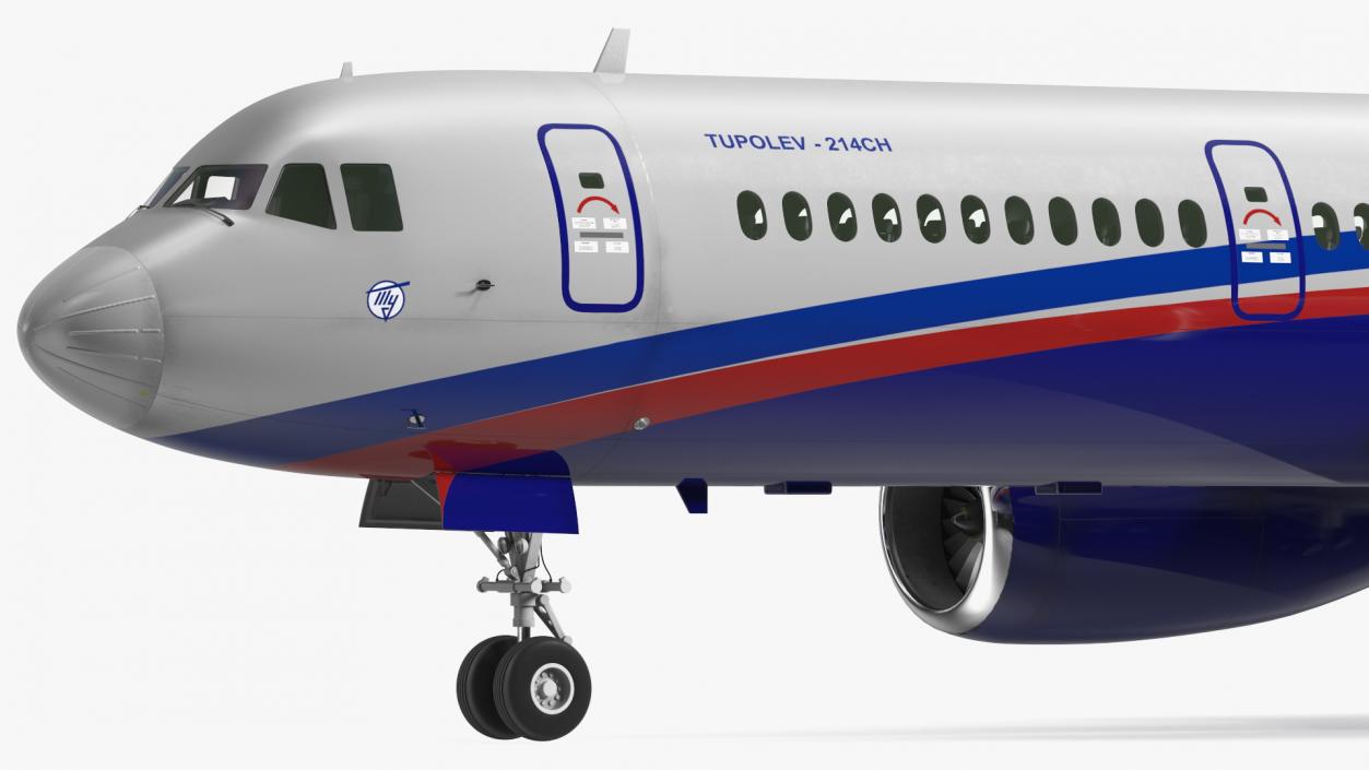 Tupolev Tu-214 Jet Airliner 3D