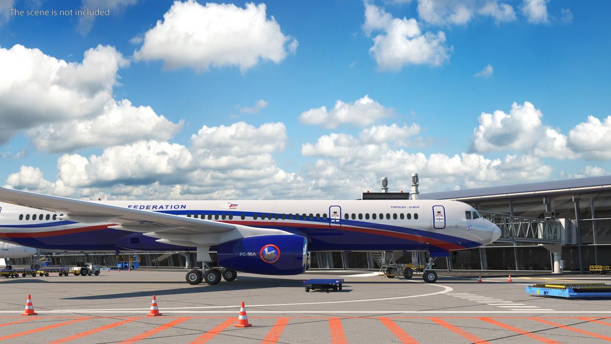 Tupolev Tu-214 Jet Airliner 3D