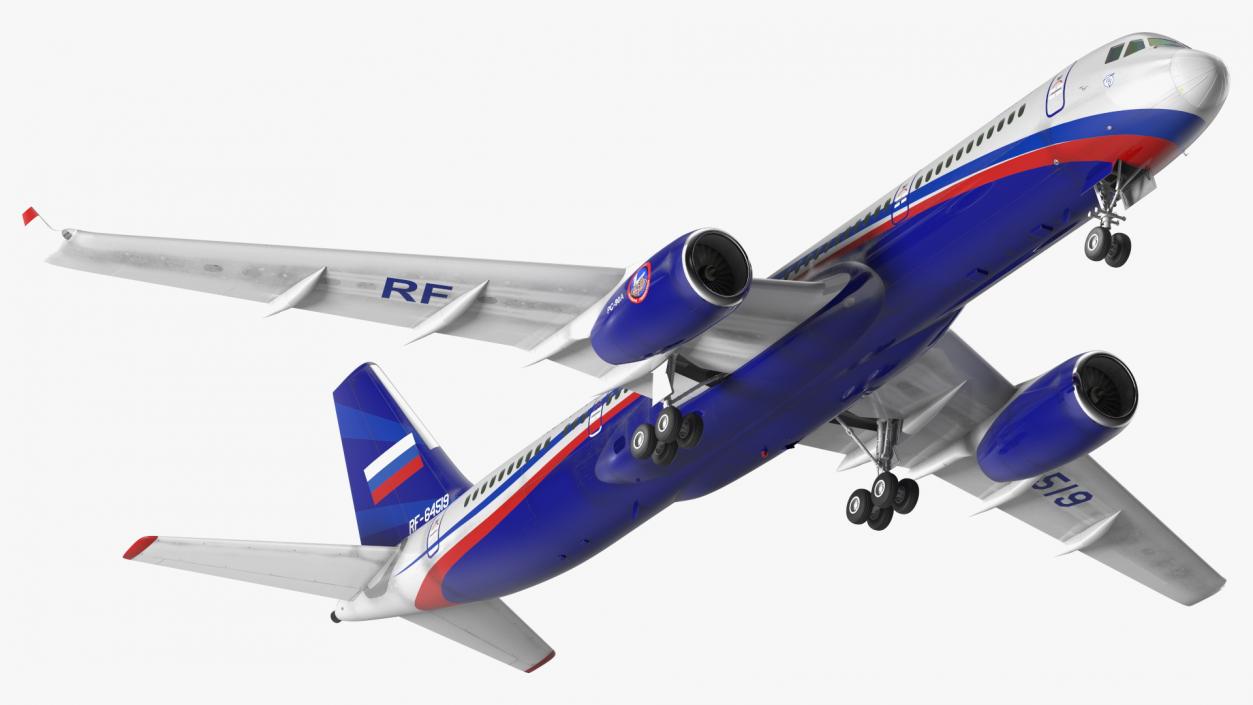 Tupolev Tu-214 Jet Airliner 3D