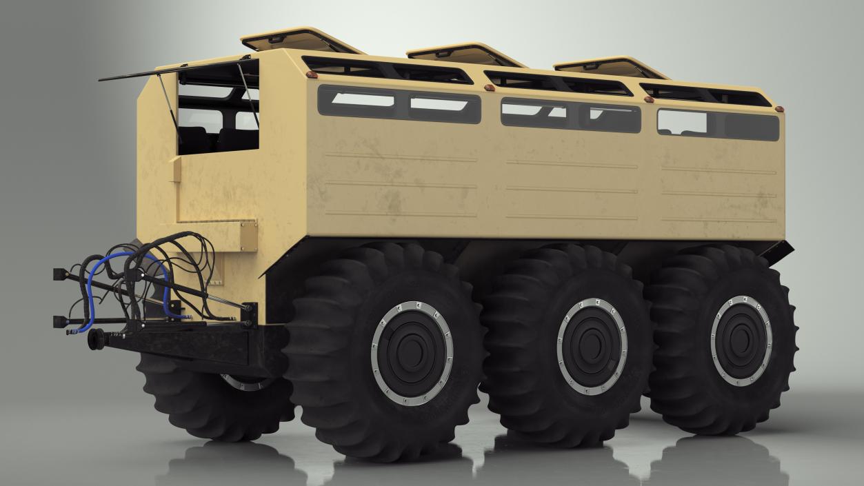 All-Terrain Trailer Beige Rigged 2 3D model