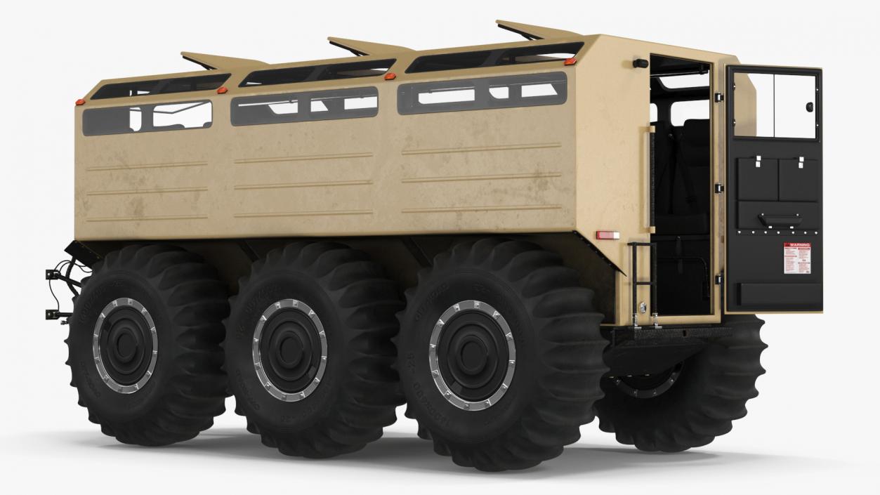 All-Terrain Trailer Beige Rigged 2 3D model